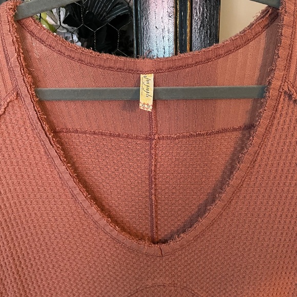 Free People waffle printed thermal long sleeve tunic - Picture 3 of 3